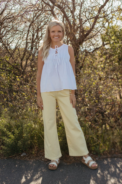 THE KINSLEY PINTUCK COTTON BLOUSE IN WHITE
