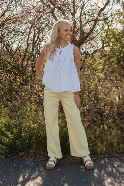 THE KINSLEY PINTUCK COTTON BLOUSE IN WHITE