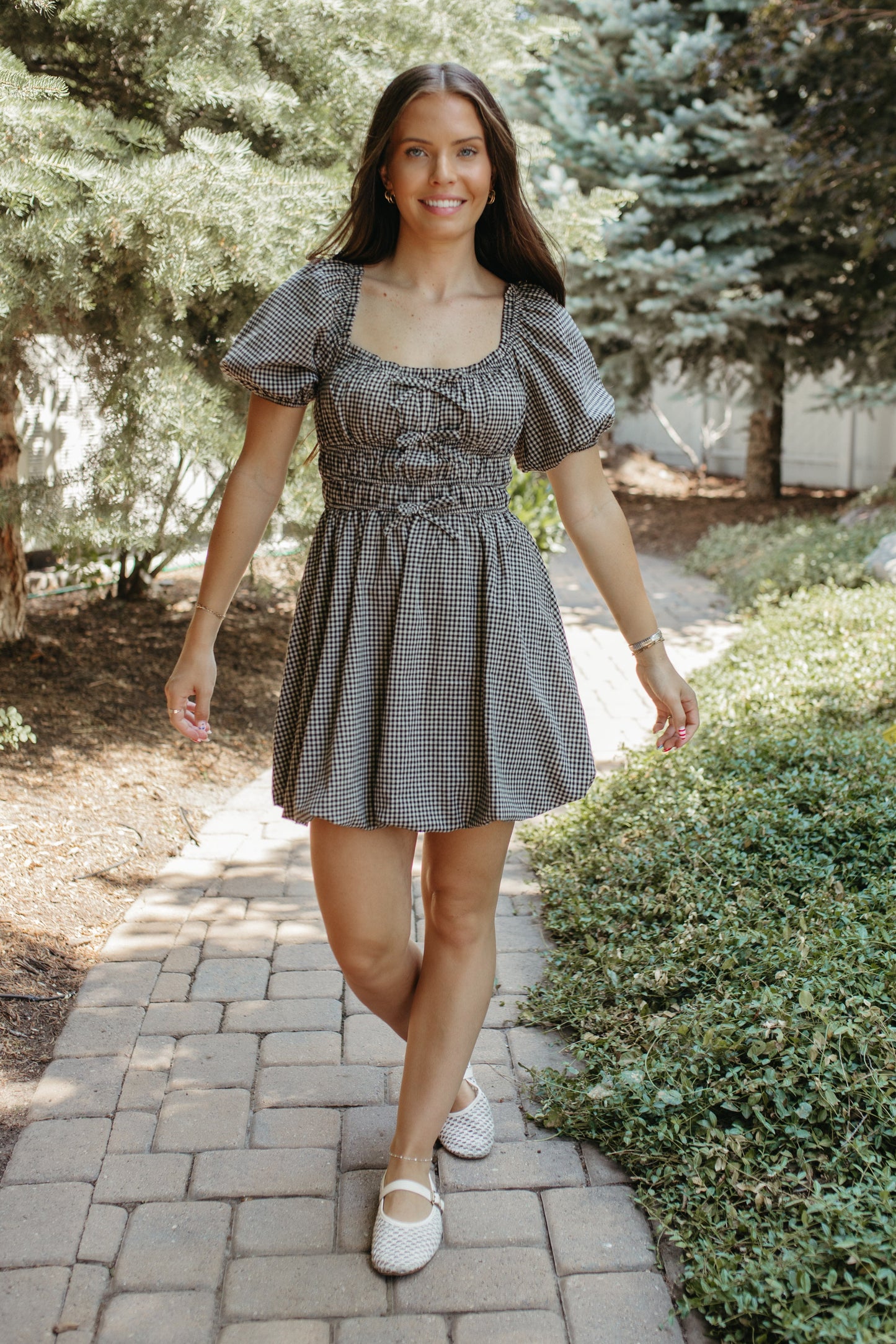 THE HARPER BLACK GINGHAM DRESS