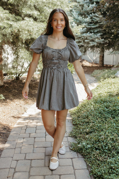 THE HARPER BLACK GINGHAM DRESS