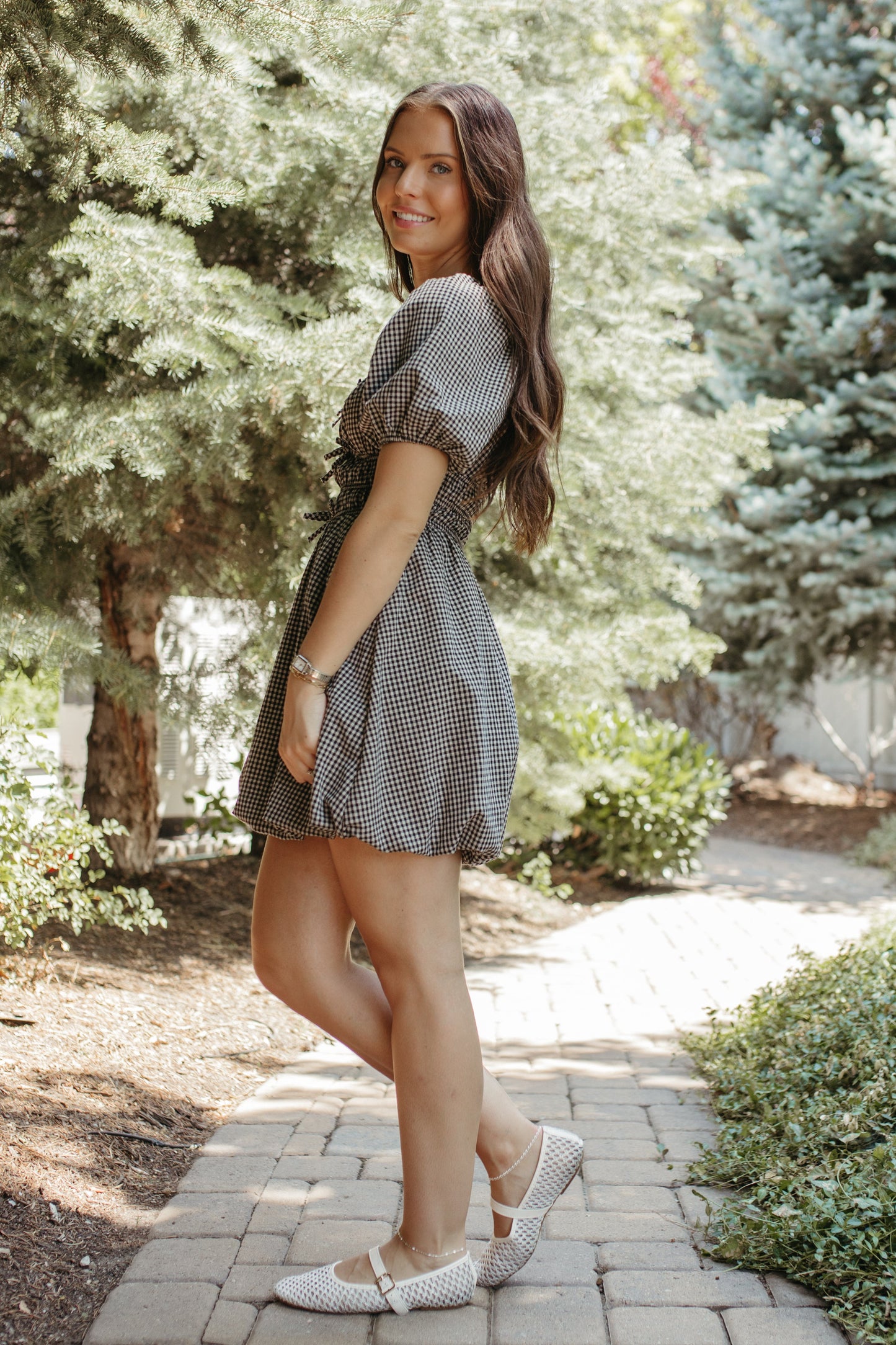 THE HARPER BLACK GINGHAM DRESS