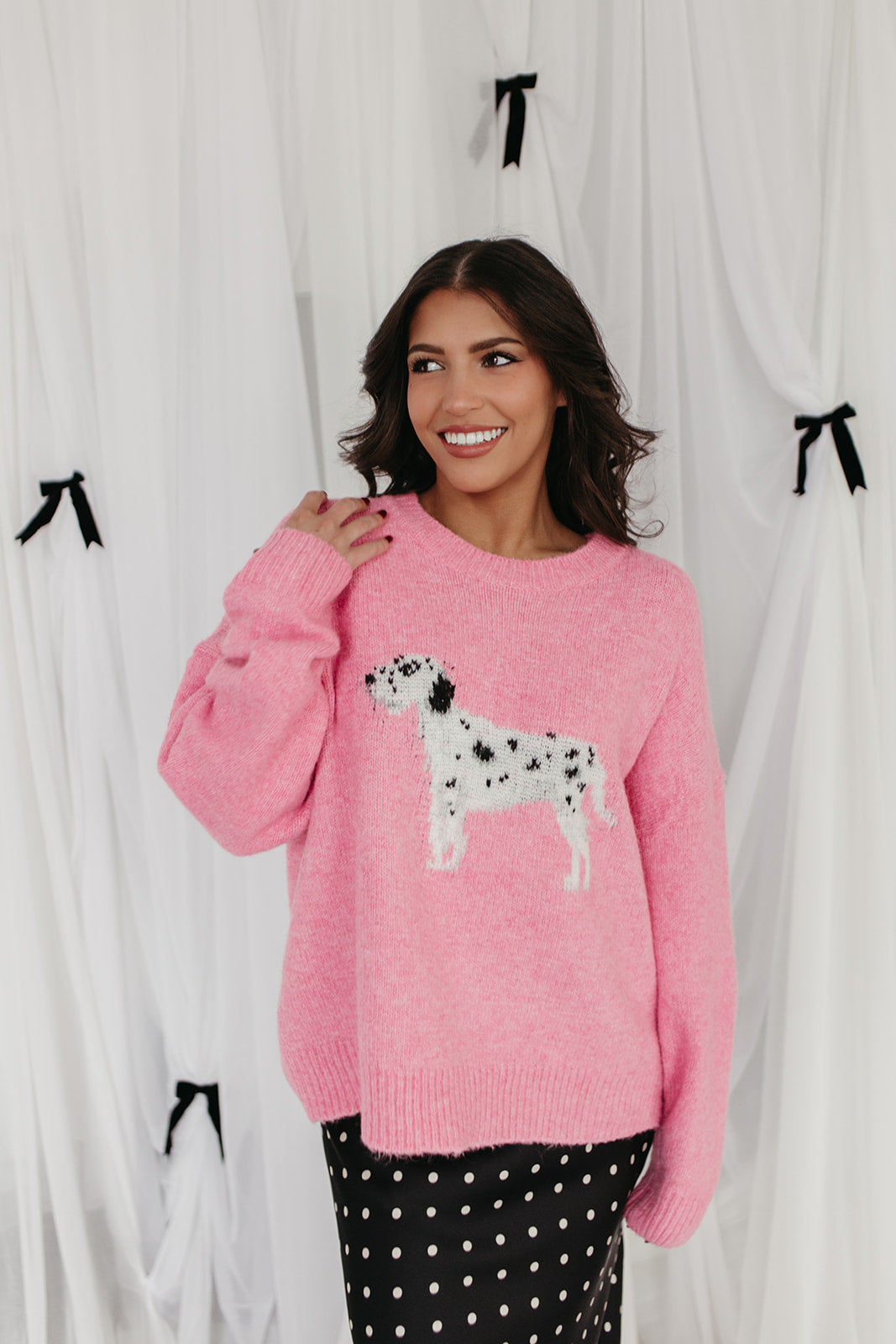 THE SONNY DALMATIAN SWEATER IN PINK
