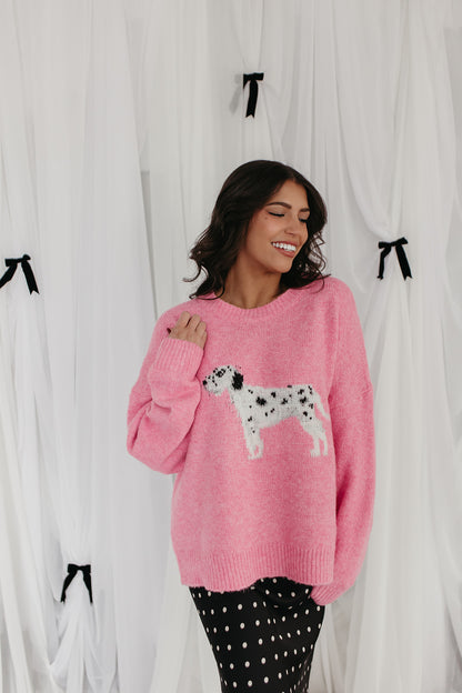 THE SONNY DALMATIAN SWEATER IN PINK