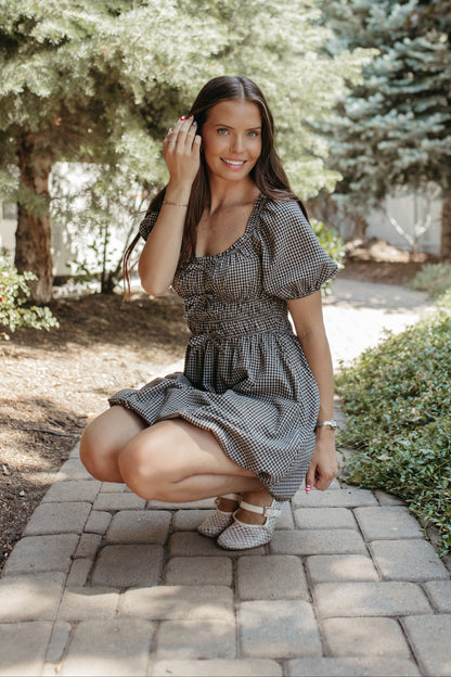 THE HARPER BLACK GINGHAM DRESS