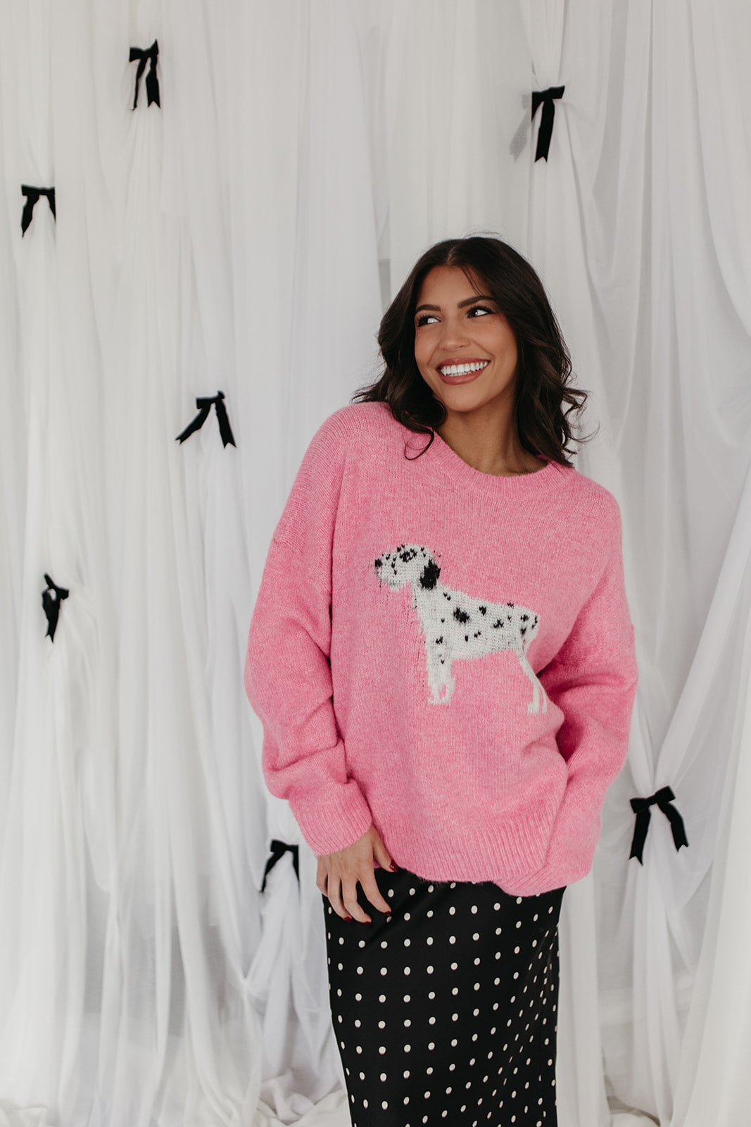 THE SONNY DALMATIAN SWEATER IN PINK