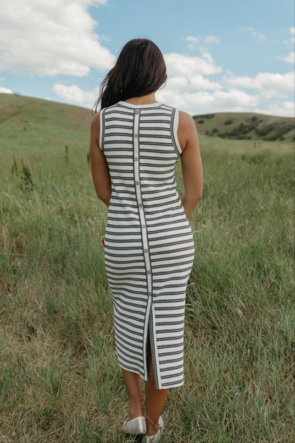 THE JOVIE STRIPED DRESS IN BLACK