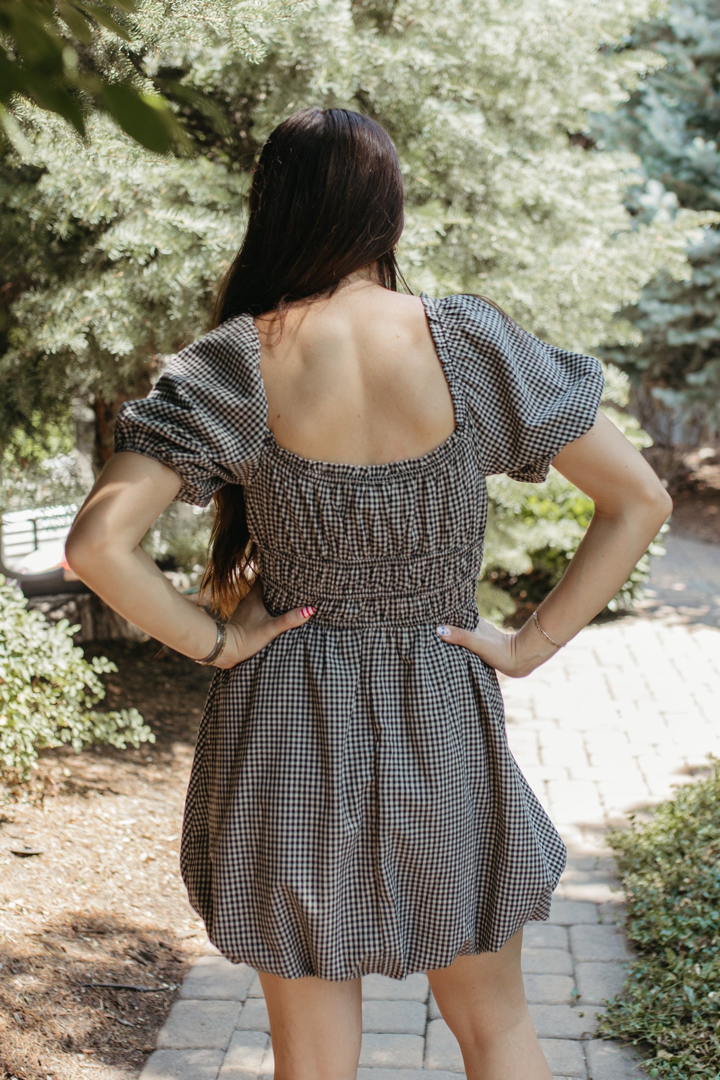 THE HARPER BLACK GINGHAM DRESS