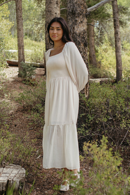 THE RAVEN TIERED MAXI LONG SLEEVE DRESS