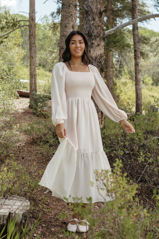 THE RAVEN TIERED MAXI LONG SLEEVE DRESS