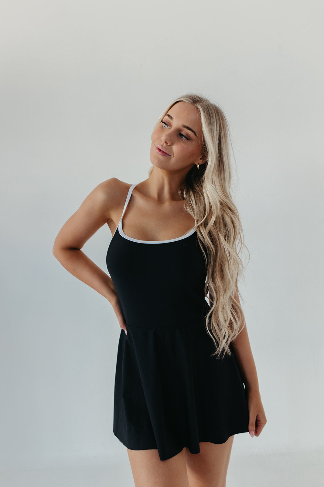 ACTIVE SWIM DRESS IN BLACK BY PINK DESERT