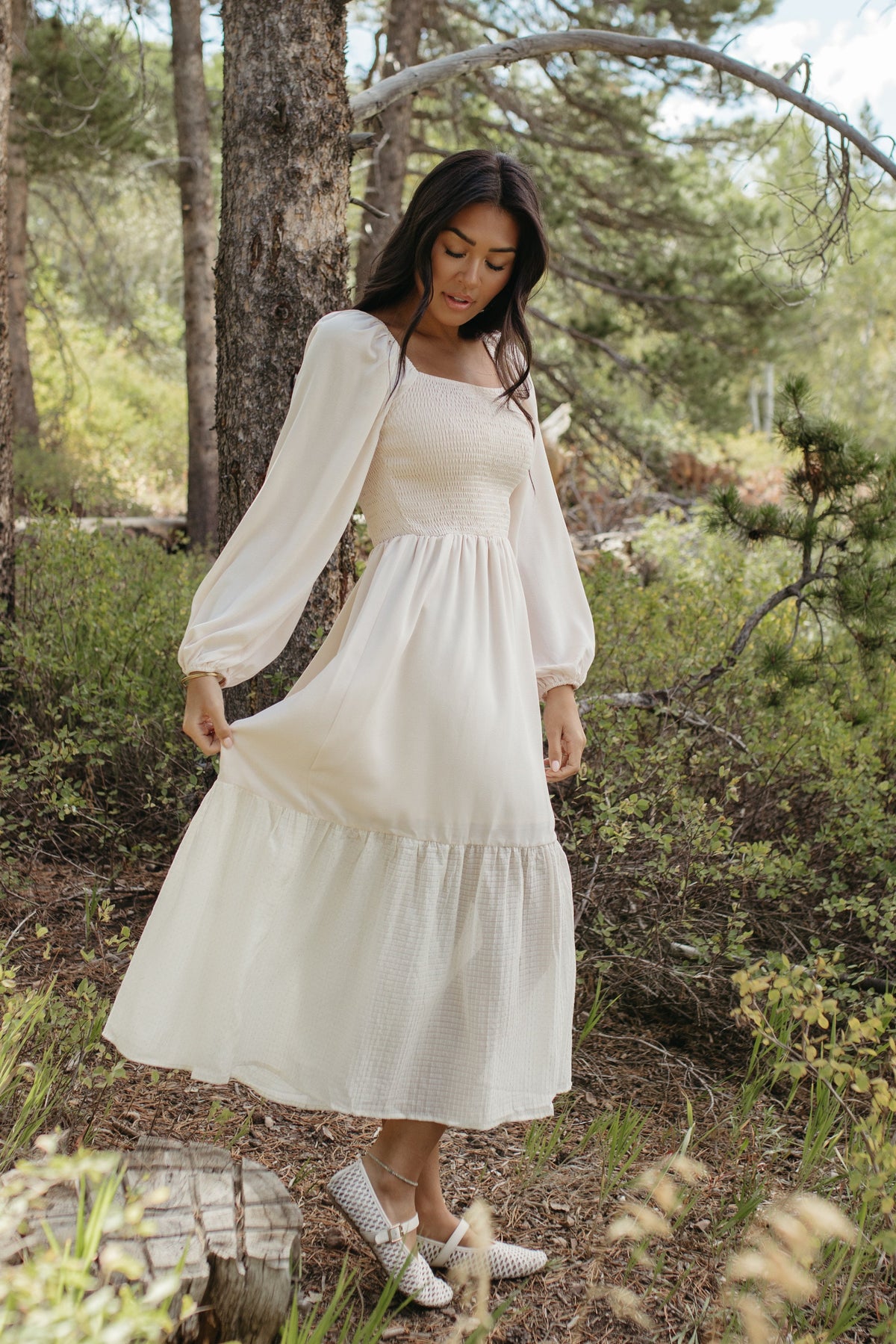 THE RAVEN TIERED MAXI LONG SLEEVE DRESS