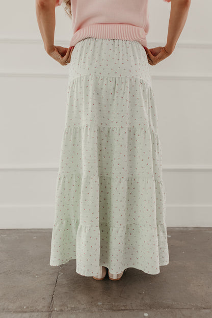THE JANICE FLORAL PRINT SKIRT IN SAGE
