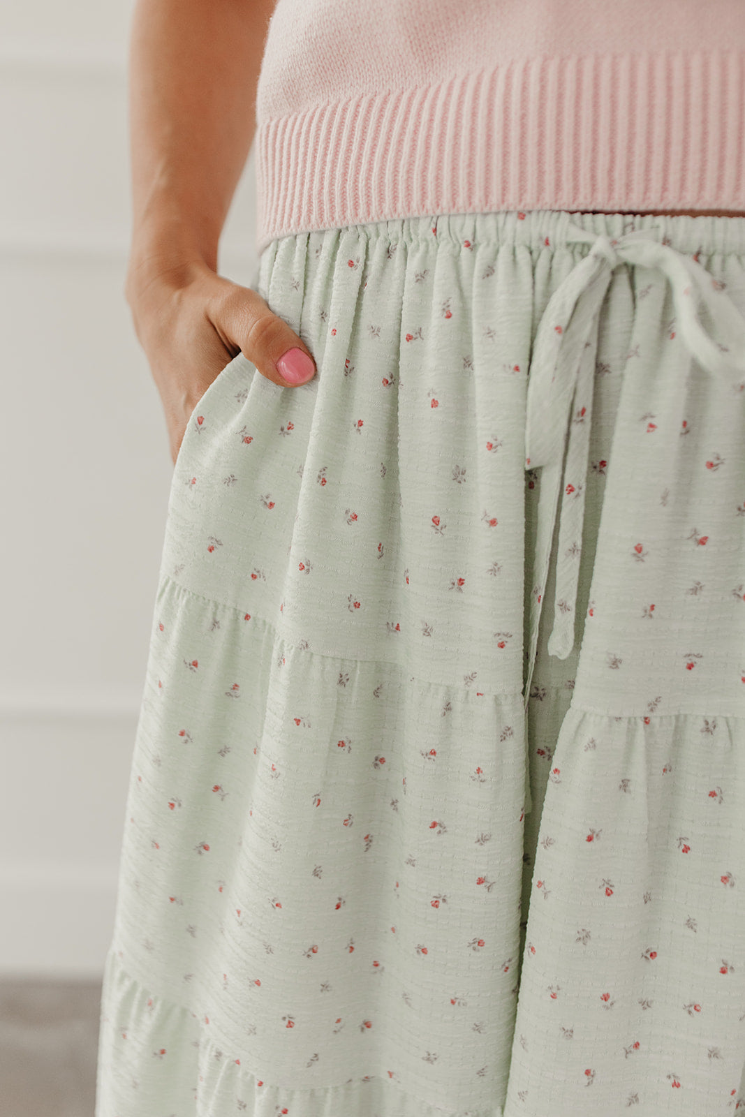 THE JANICE FLORAL PRINT SKIRT IN SAGE