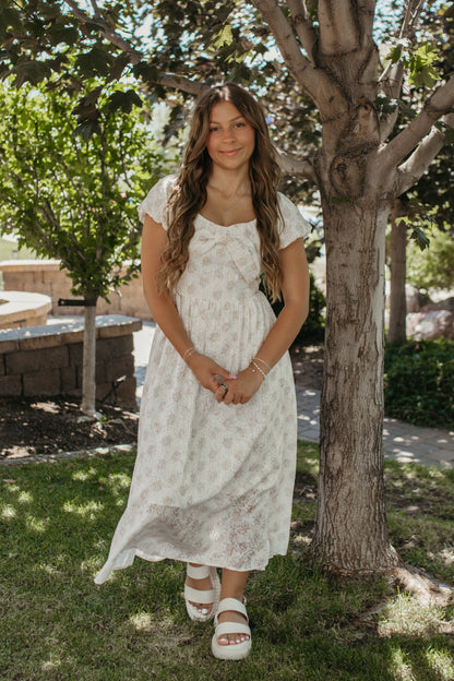 THE ROSIE POSIE FLORAL DRESS IN CREAM