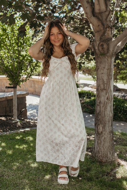 THE ROSIE POSIE FLORAL DRESS IN CREAM