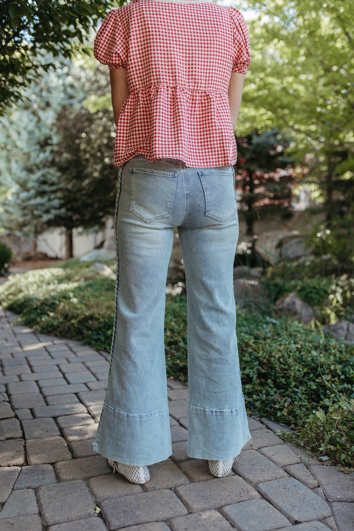 THE REGINA WIDE LEG FLARE JEANS IN DENIM