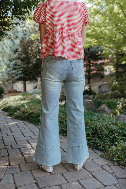 THE REGINA WIDE LEG FLARE JEANS IN DENIM
