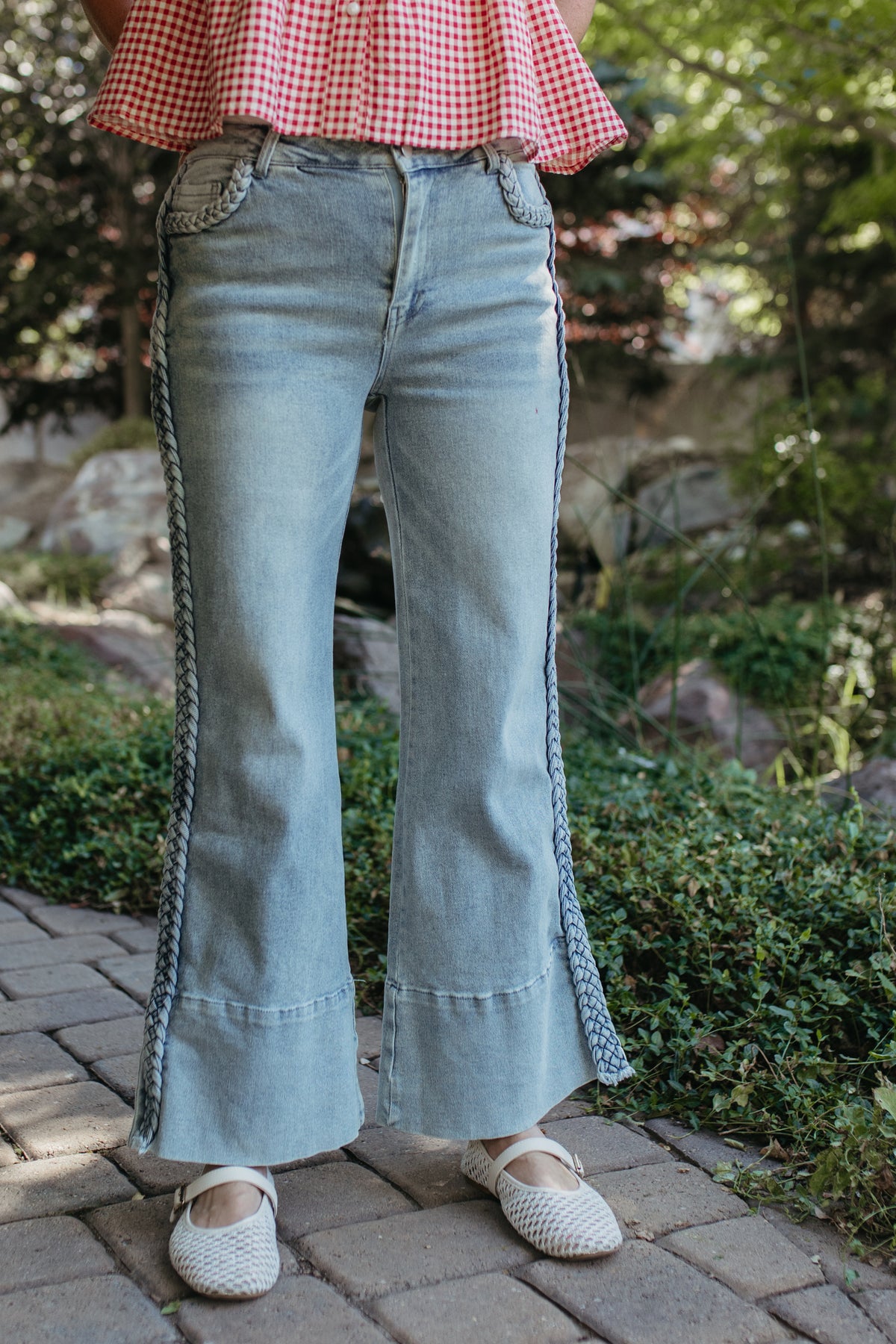 THE REGINA WIDE LEG FLARE JEANS IN DENIM