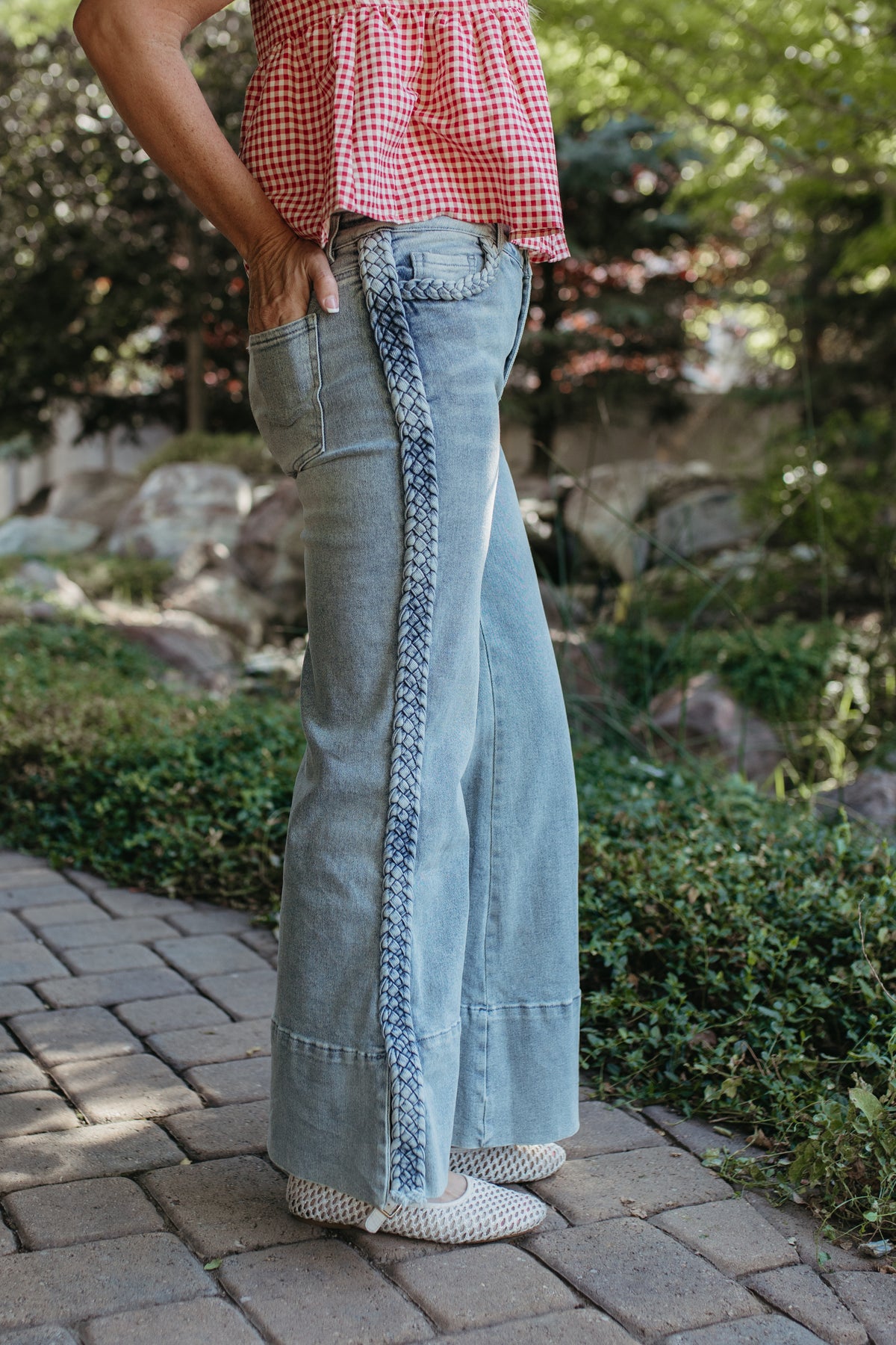 THE REGINA WIDE LEG FLARE JEANS IN DENIM