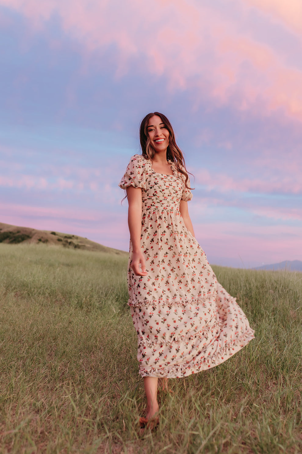 Ani Floral Maxi Dress (Rose)