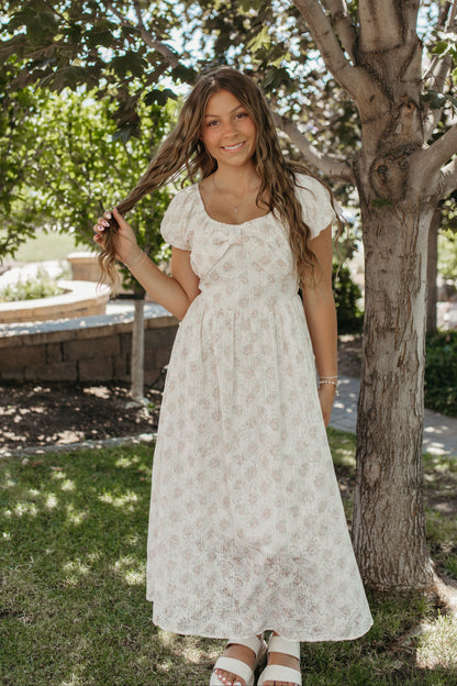 THE ROSIE POSIE FLORAL DRESS IN CREAM