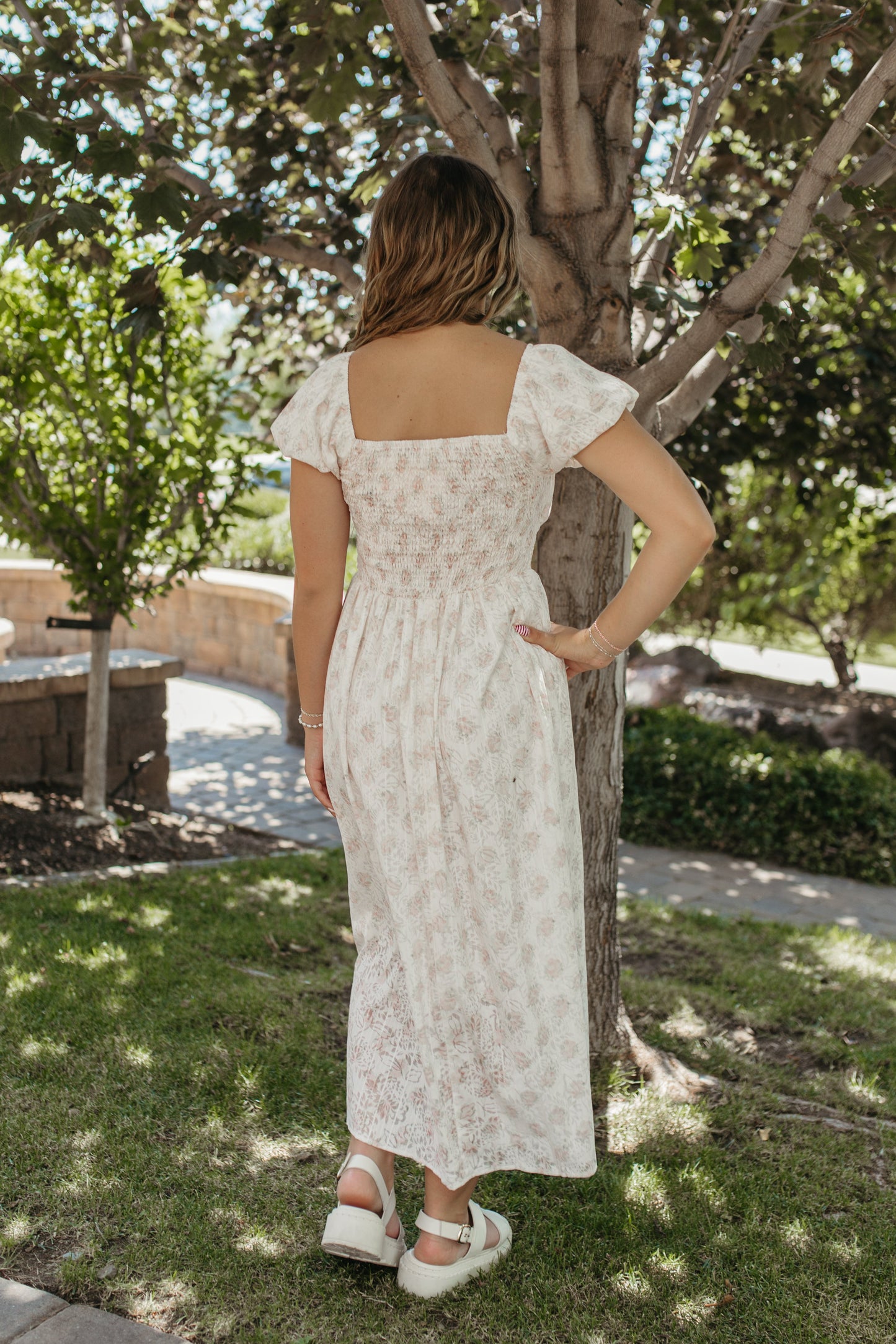 THE ROSIE POSIE FLORAL DRESS IN CREAM