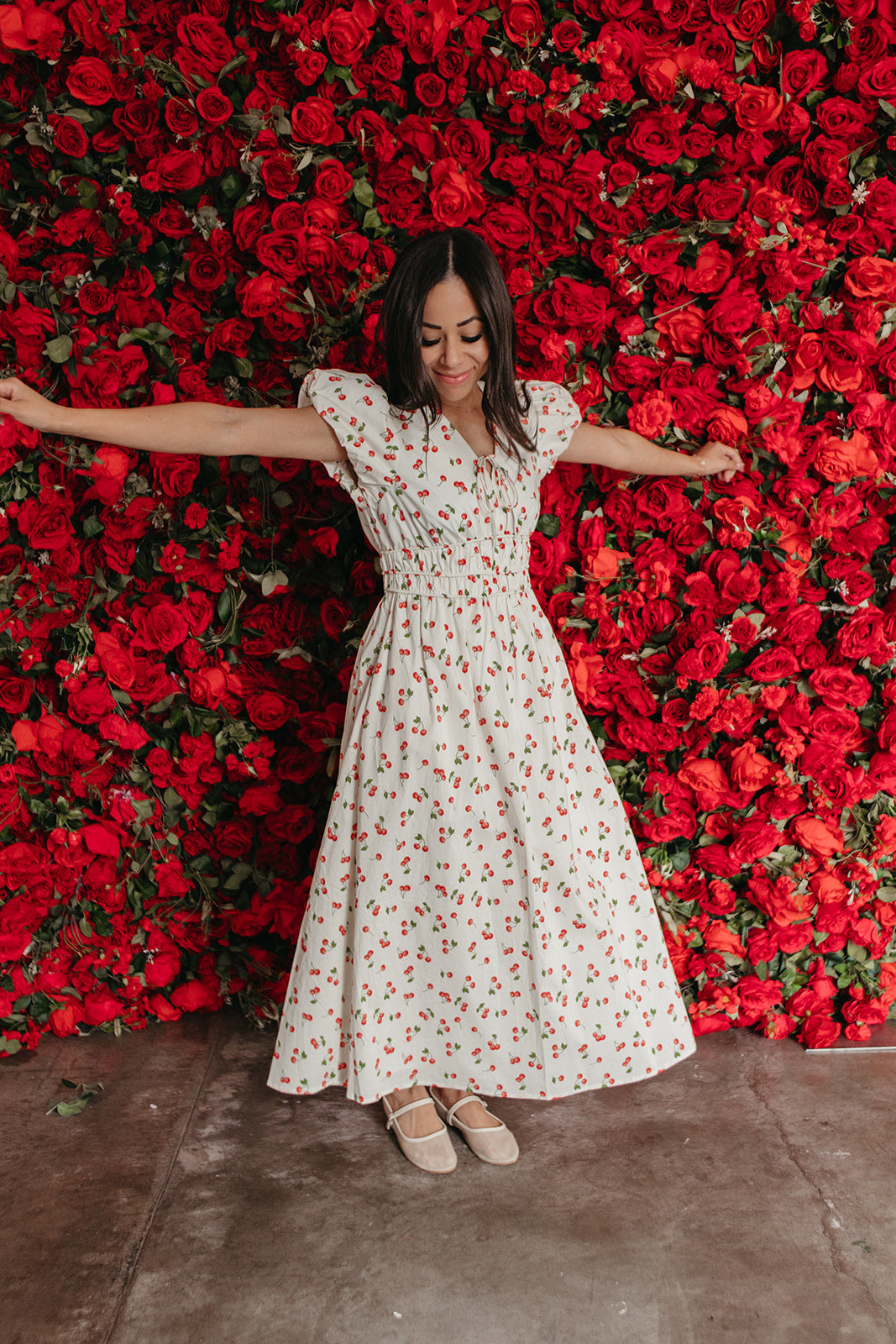 THE SUMMER BERRY MIDI DRESS IN CHERRY