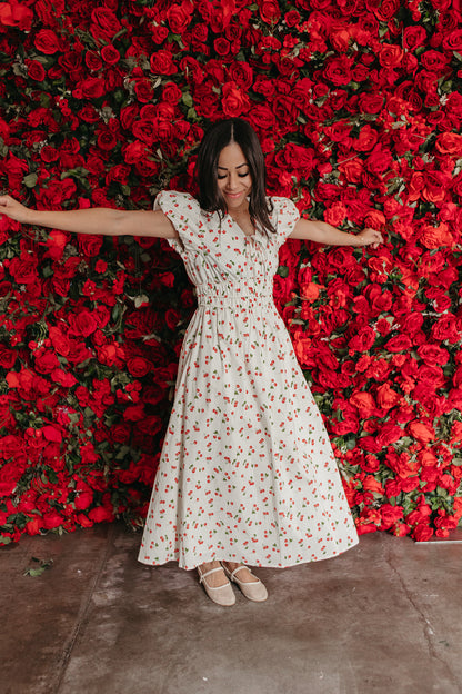 THE SUMMER BERRY MIDI DRESS IN CHERRY