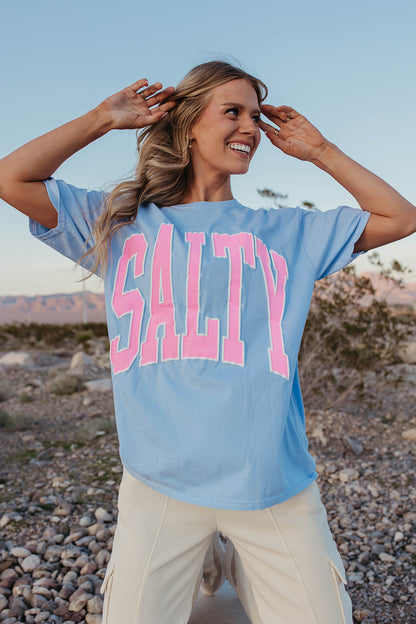 THE SALTY TEE IN BABY BLUE