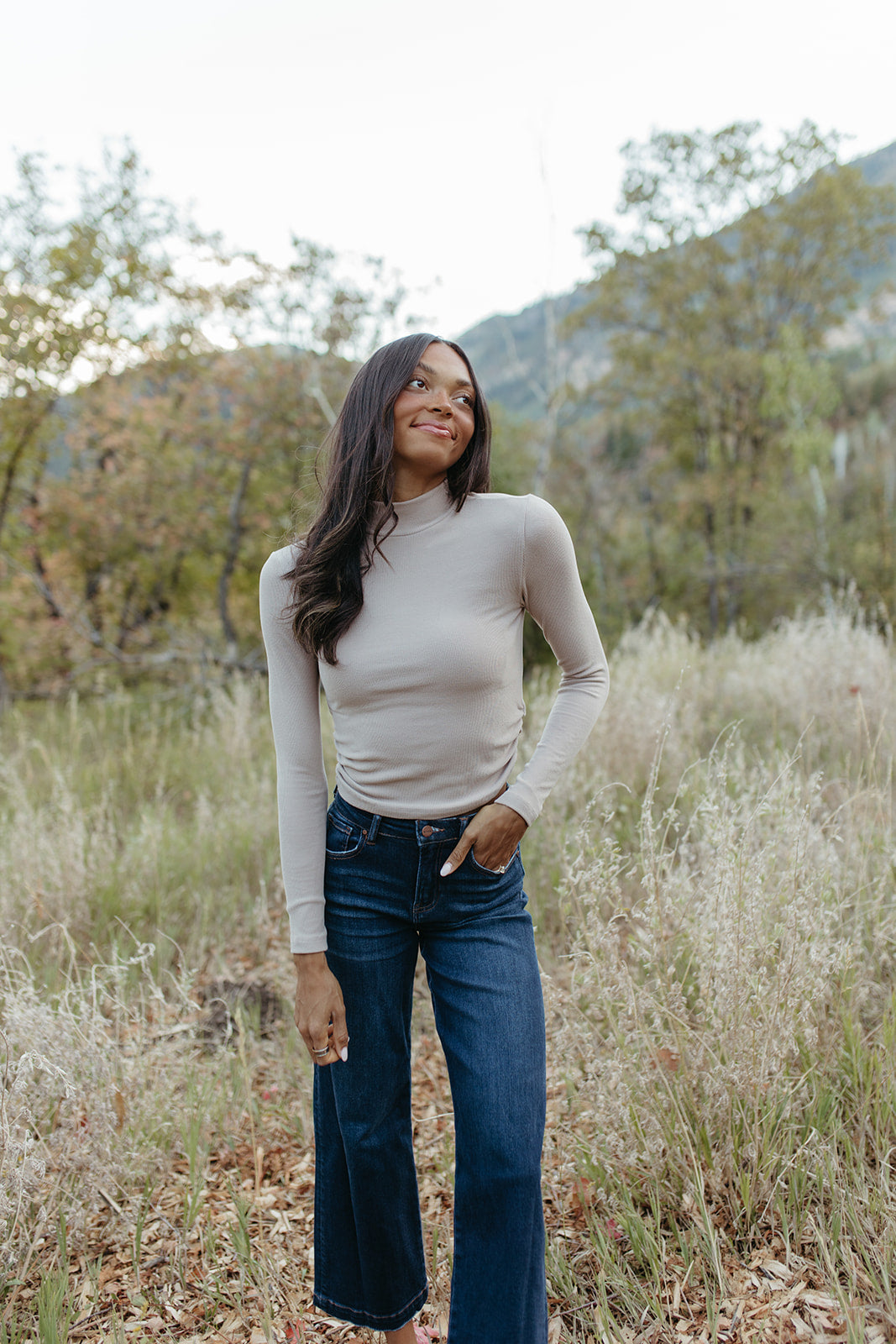 THE BECCA WIDE LEG JEANS IN DARK WASH