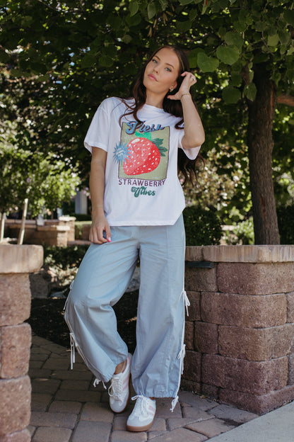 THE OCTAVIA STRIPED PANTS IN DUSTY BLUE