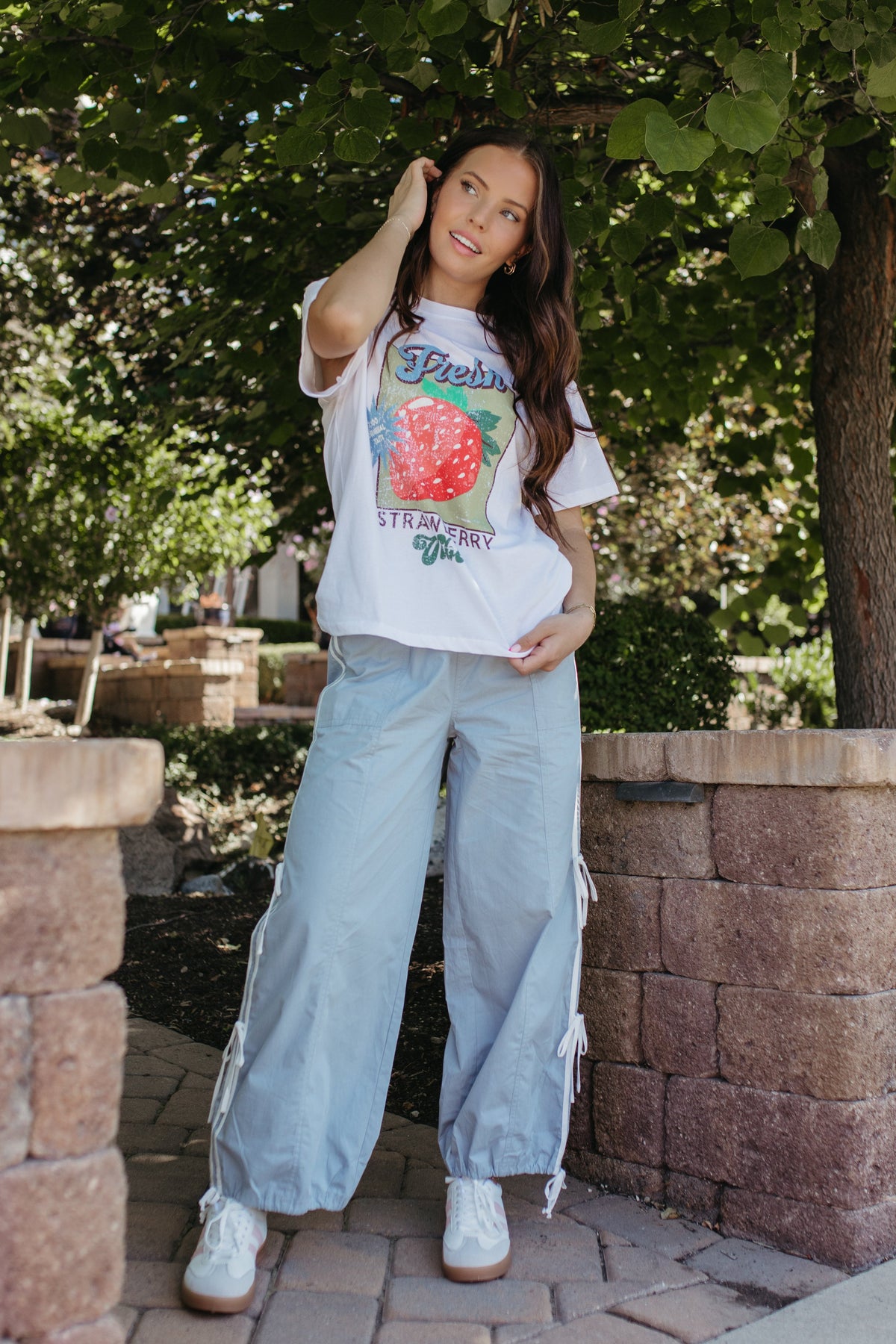THE OCTAVIA STRIPED PANTS IN DUSTY BLUE