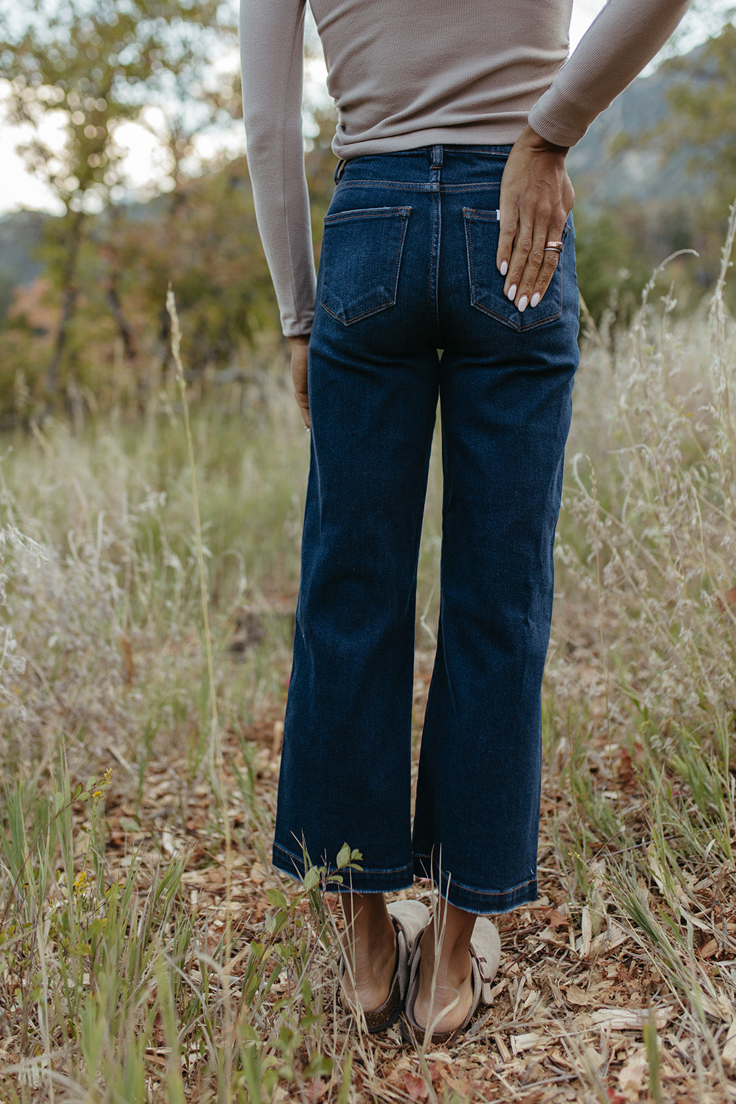 THE BECCA WIDE LEG JEANS IN DARK WASH