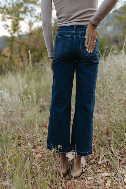 THE BECCA WIDE LEG JEANS IN DARK WASH