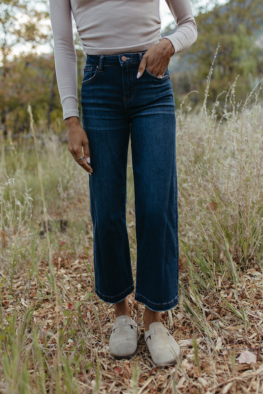 THE BECCA WIDE LEG JEANS IN DARK WASH