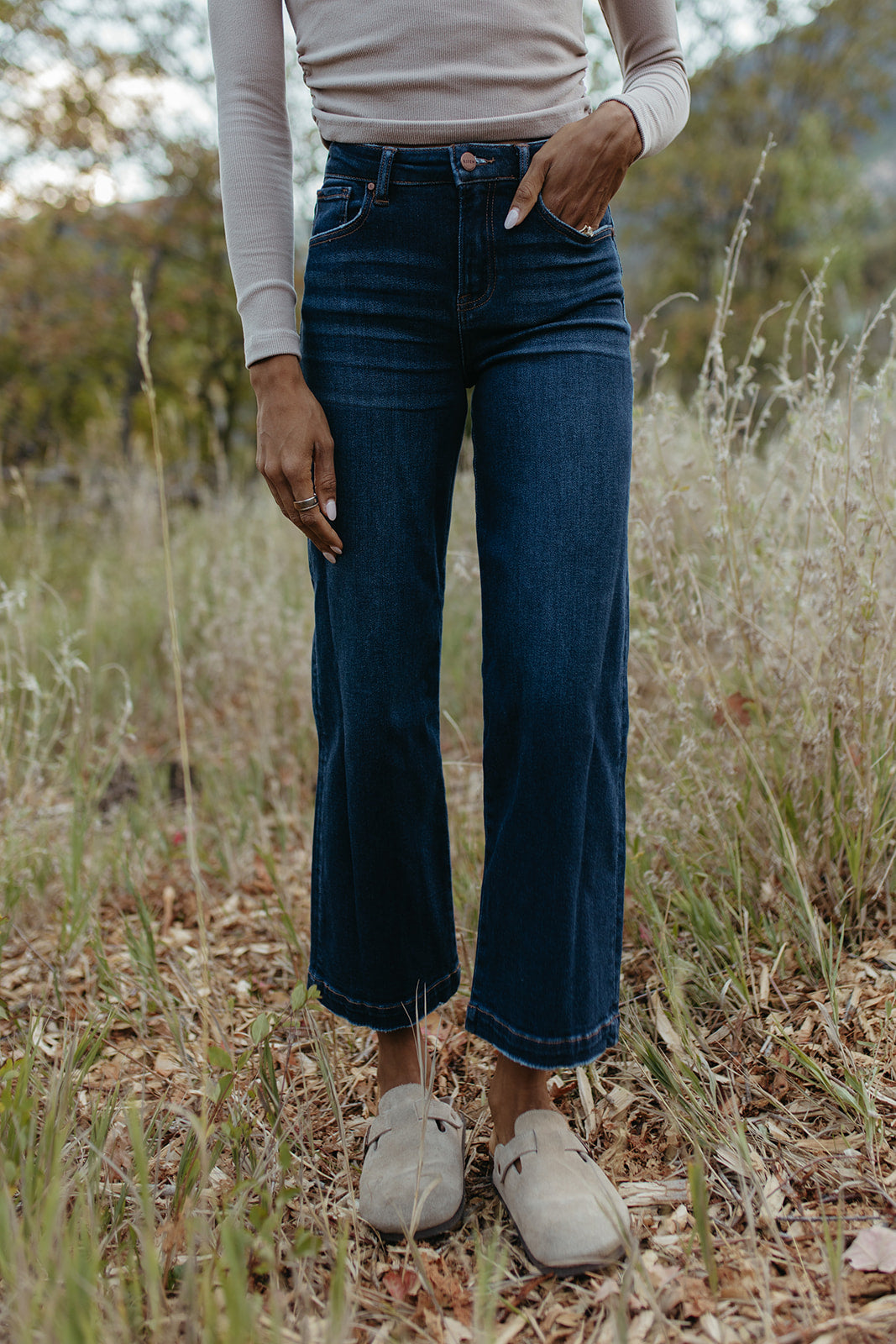 THE BECCA WIDE LEG JEANS IN DARK WASH