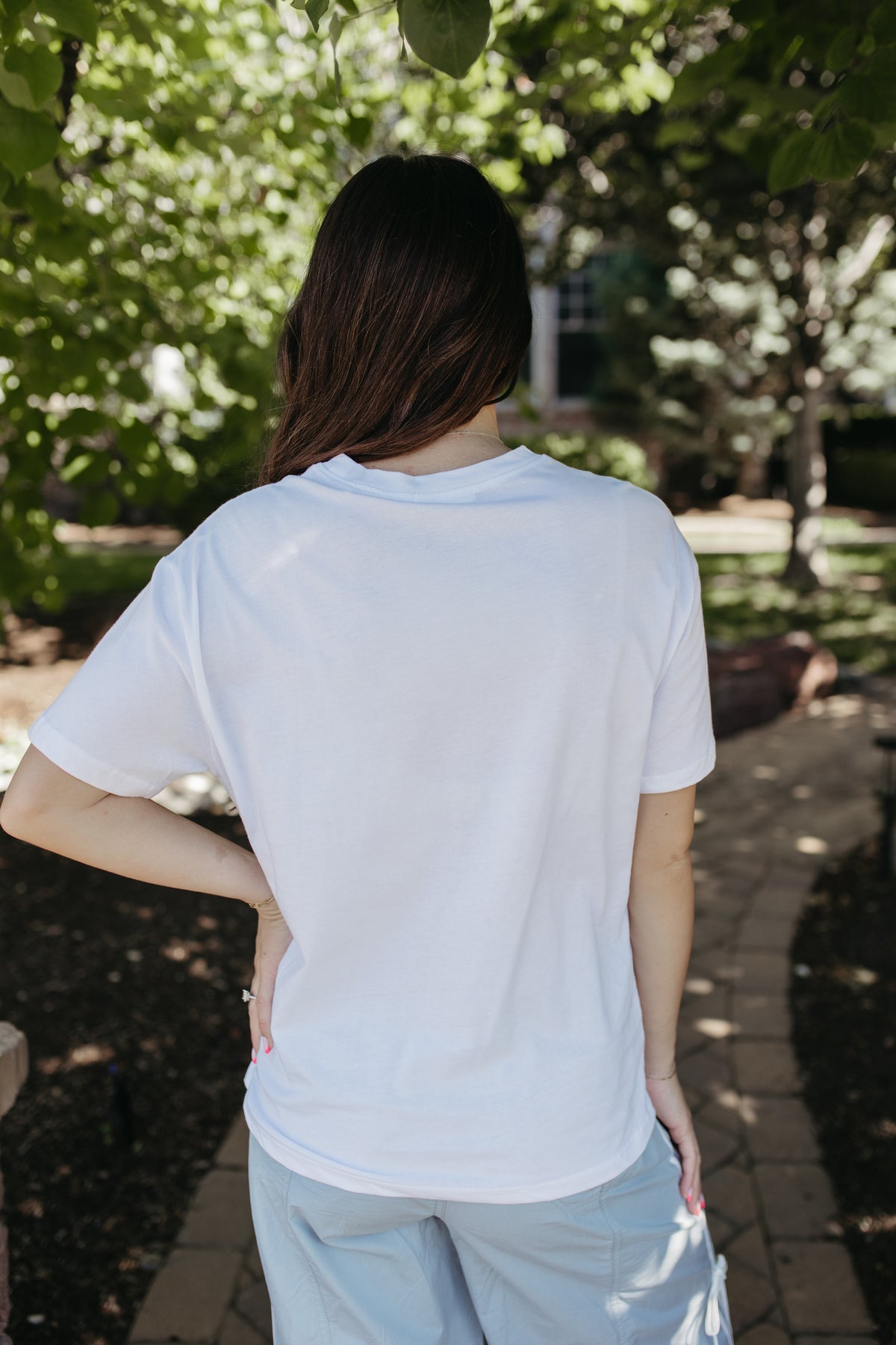 THE EDITH PRINTED OVERSIZED TEE IN WHITE