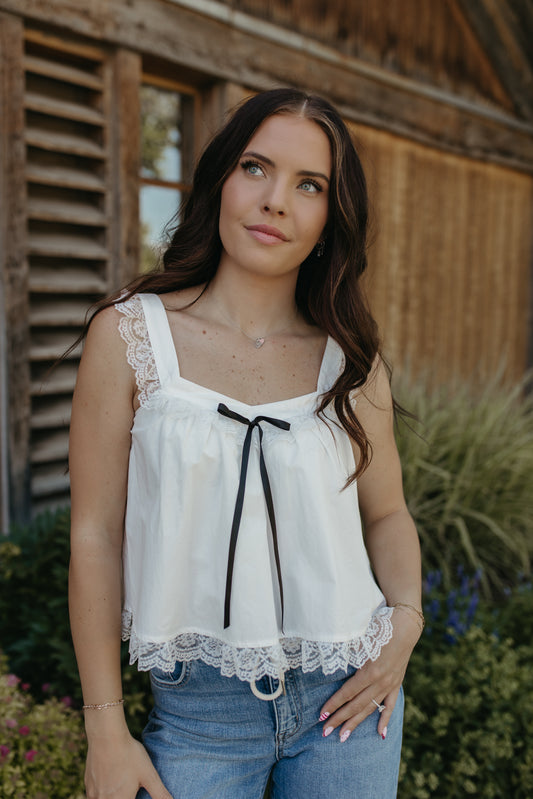 THE LILOU LACE DETAIL TANK