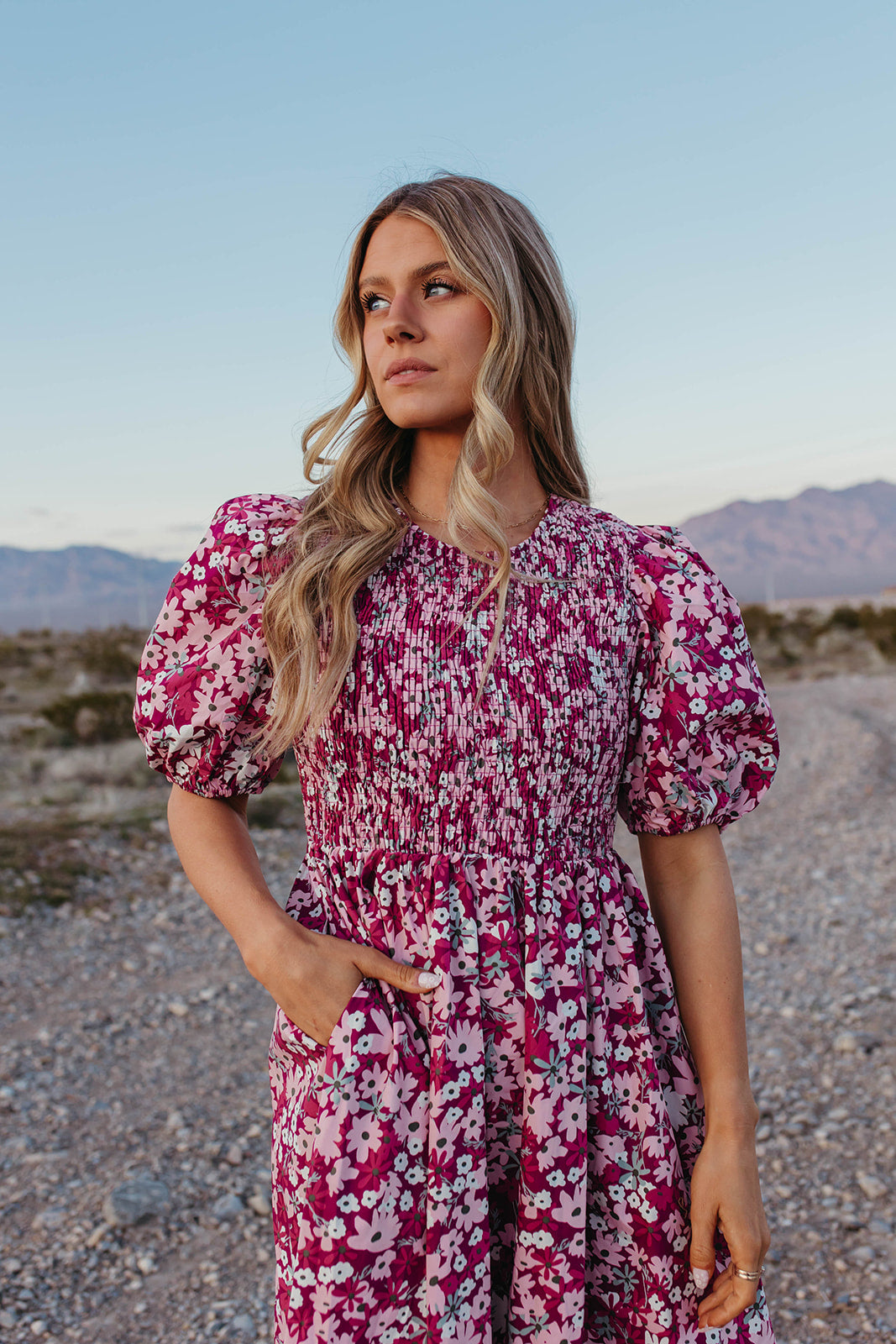 THE POPPY FLORAL DRESS IN MAGENTA
