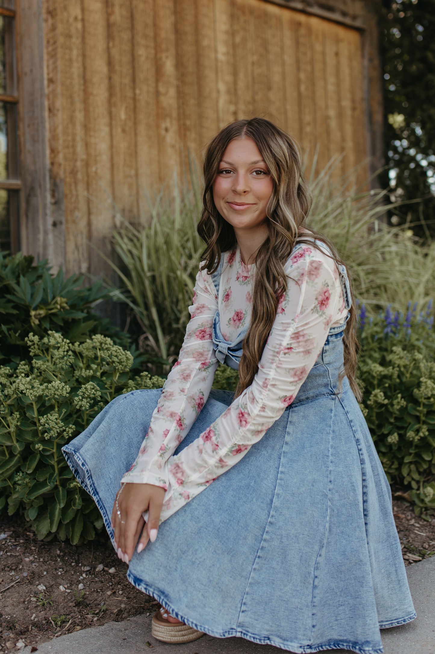THE BAYLOR DENIM BOW DRESS