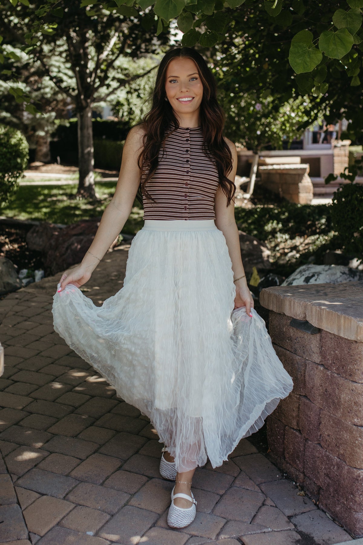 THE ESTELLA MAXI SKIRT IN BEIGE