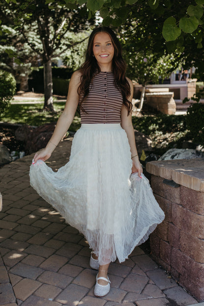 THE ESTELLA MAXI SKIRT IN BEIGE