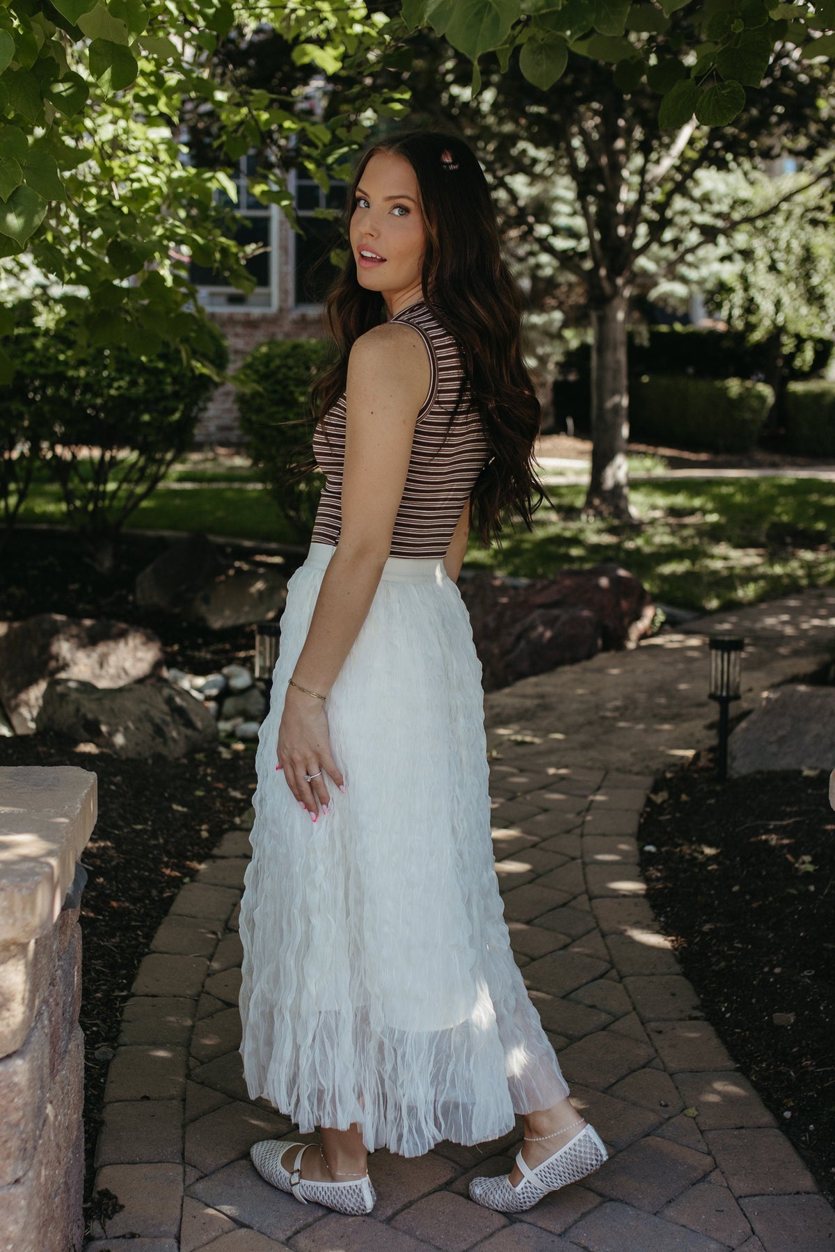 THE ESTELLA MAXI SKIRT IN BEIGE
