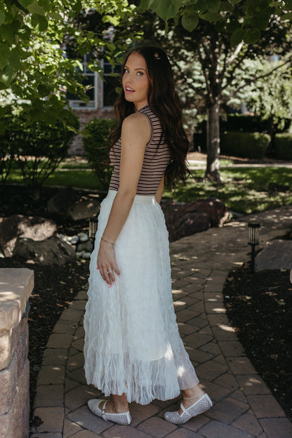 THE ESTELLA MAXI SKIRT IN BEIGE