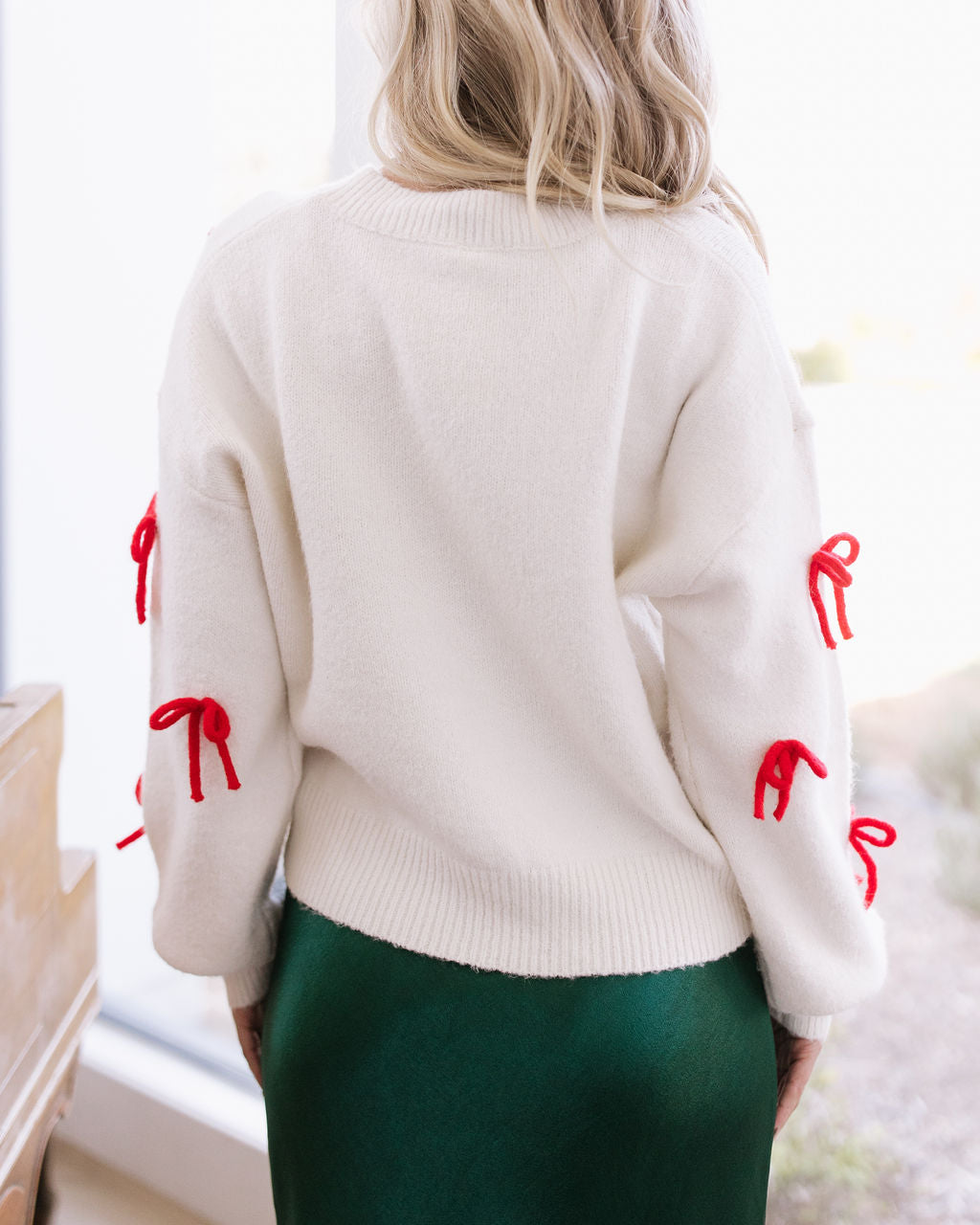 THE BRITTANY BOW SWEATER IN OFF WHITE