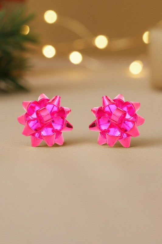 THE HOLIDAY BOW STUD EARRINGS SMALL