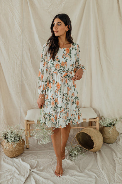 THE FALLING FOR YOU DRESS IN APRICOT ROSE BY PINK DESERT