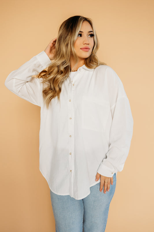 Classic white button up | PINK DESERT