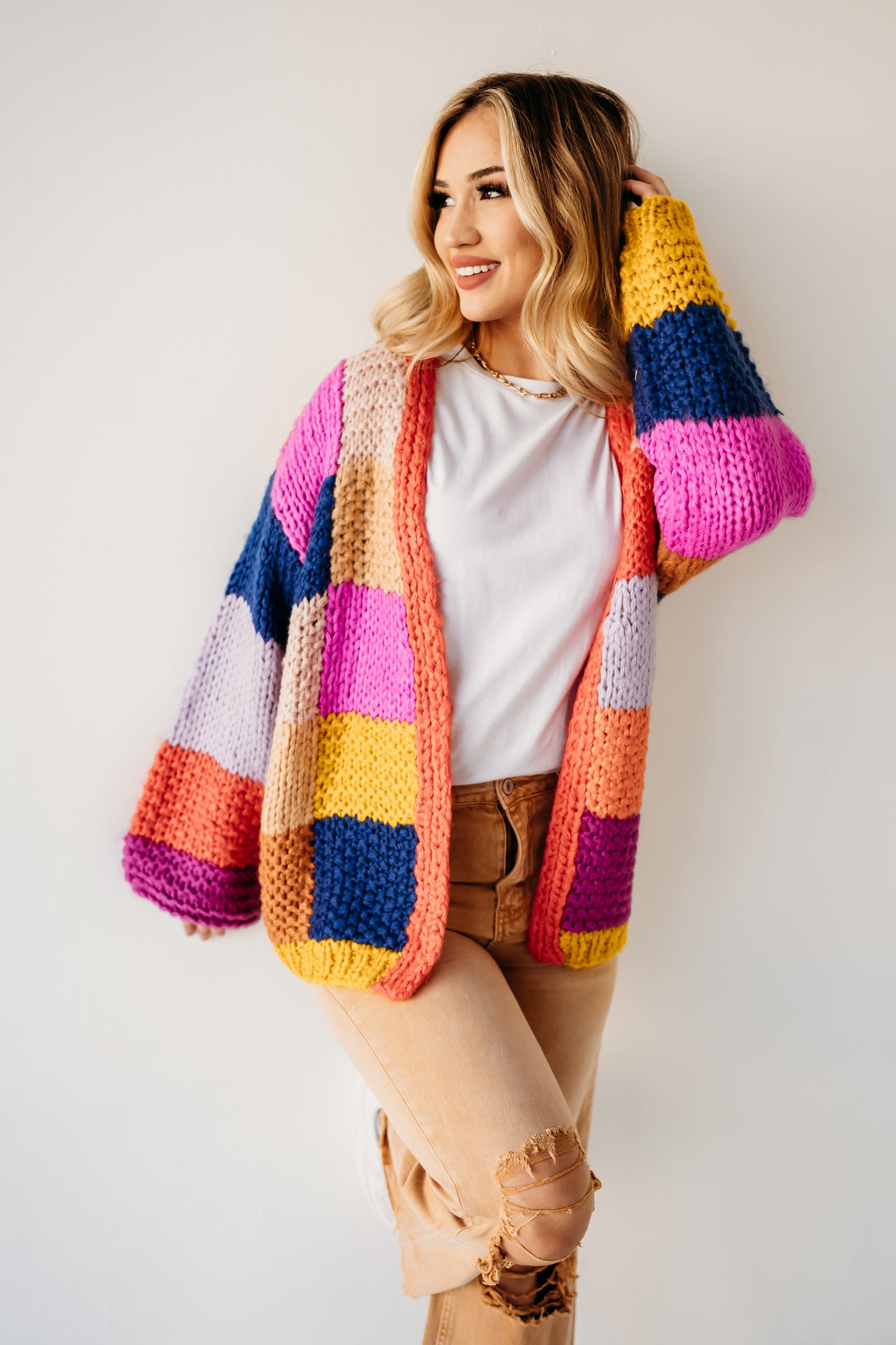 Chunky knit fall sweater | PINK DESERT