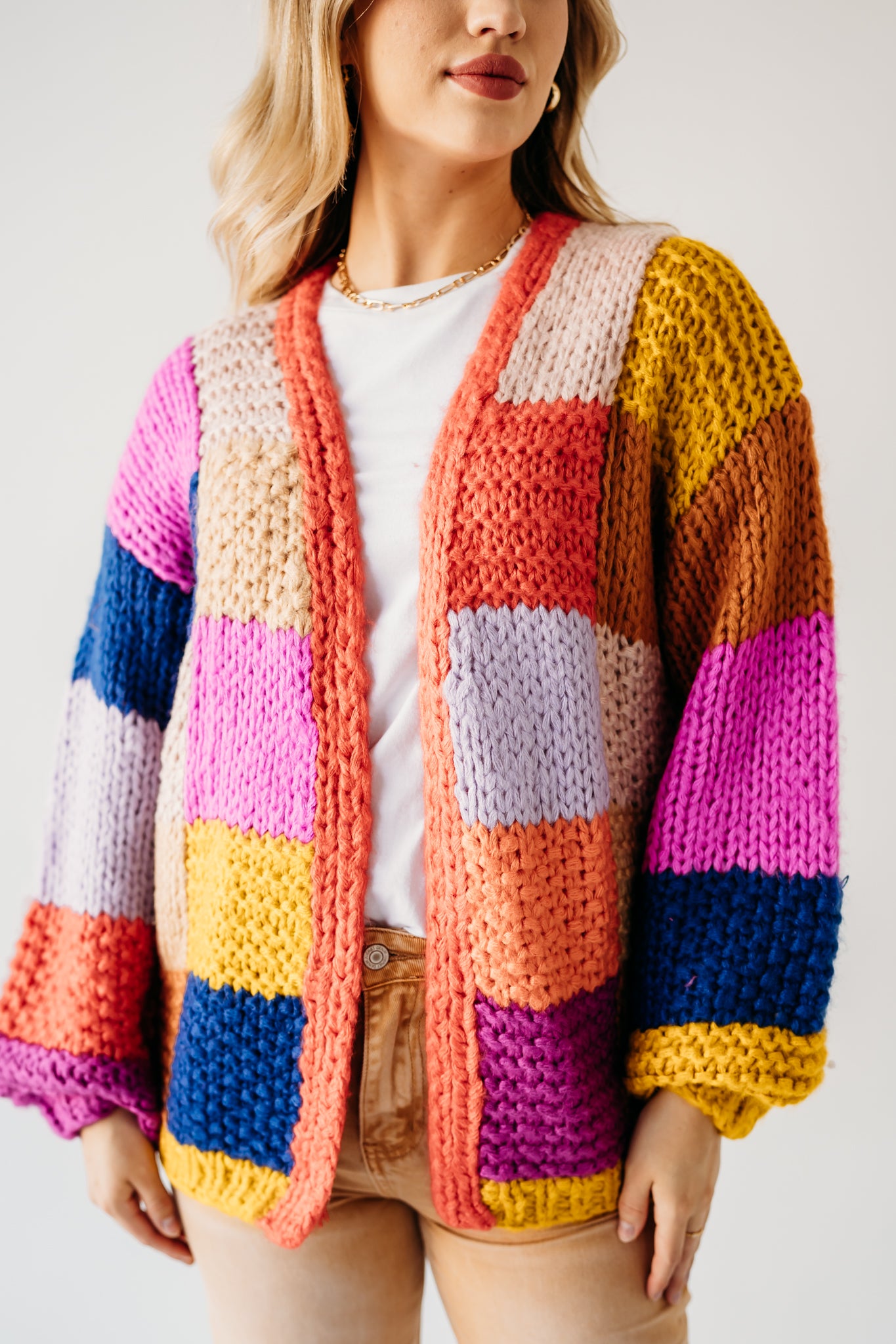 Bright colorblock sweater | PINK DESERT